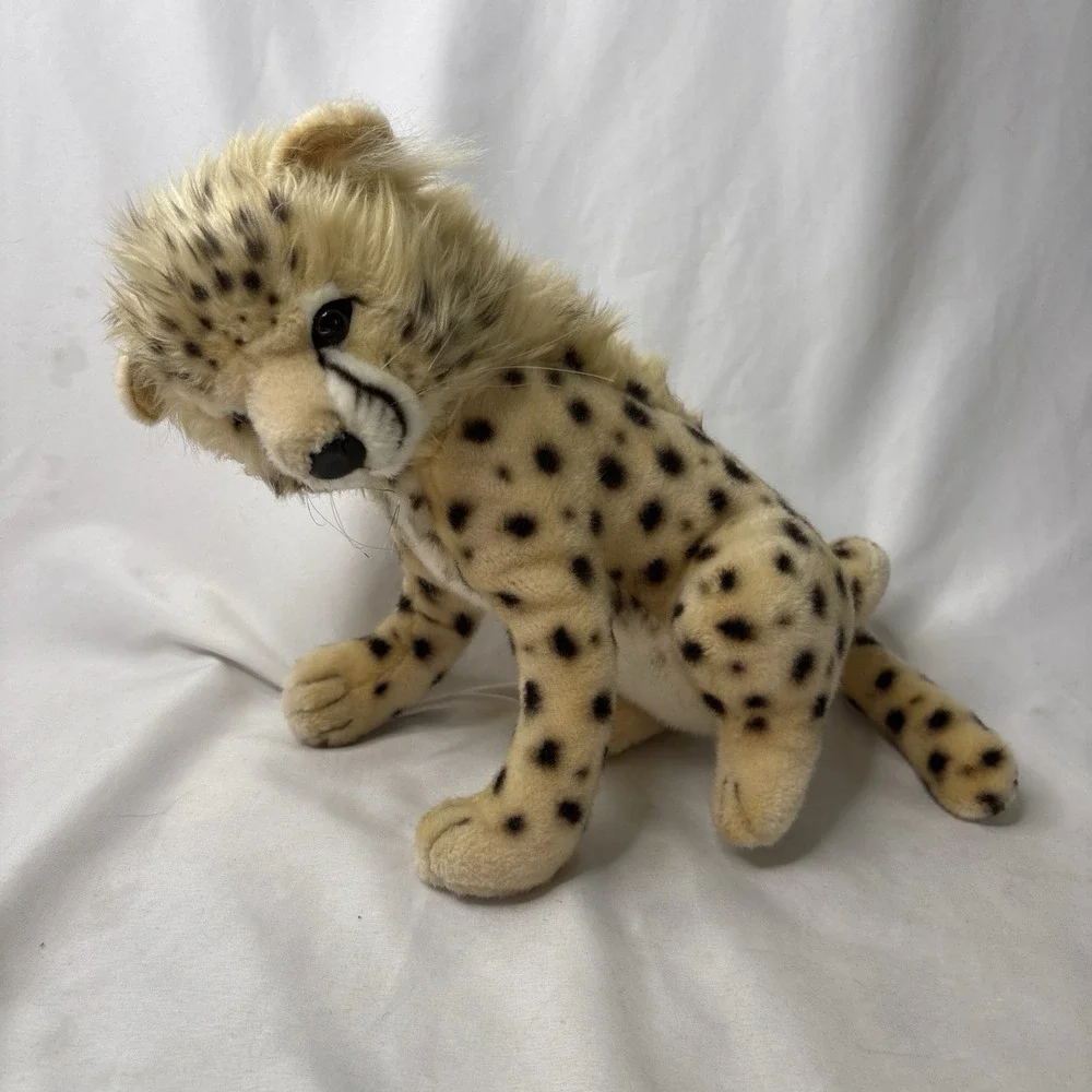 Hansa Sitting Cheetah Cub Plush Stuffed Animal Toy Beige/Black 13